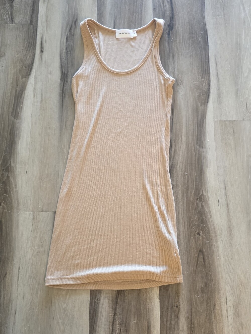 Talentless Ribbed Tank Midi Dress in Nude